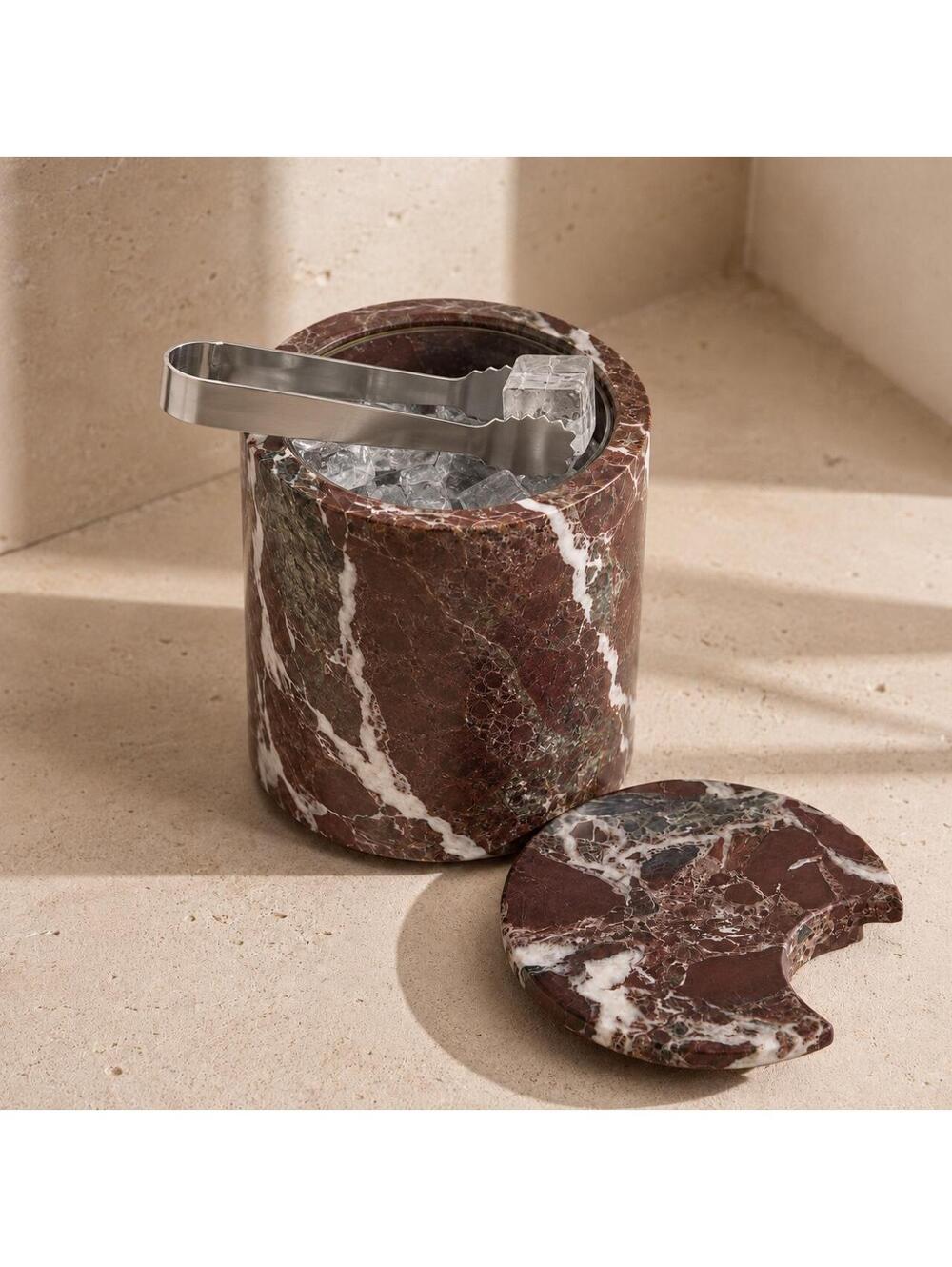 SOHO HOME Pavel Rosso Levanto Marble Ice Bucket Luxury